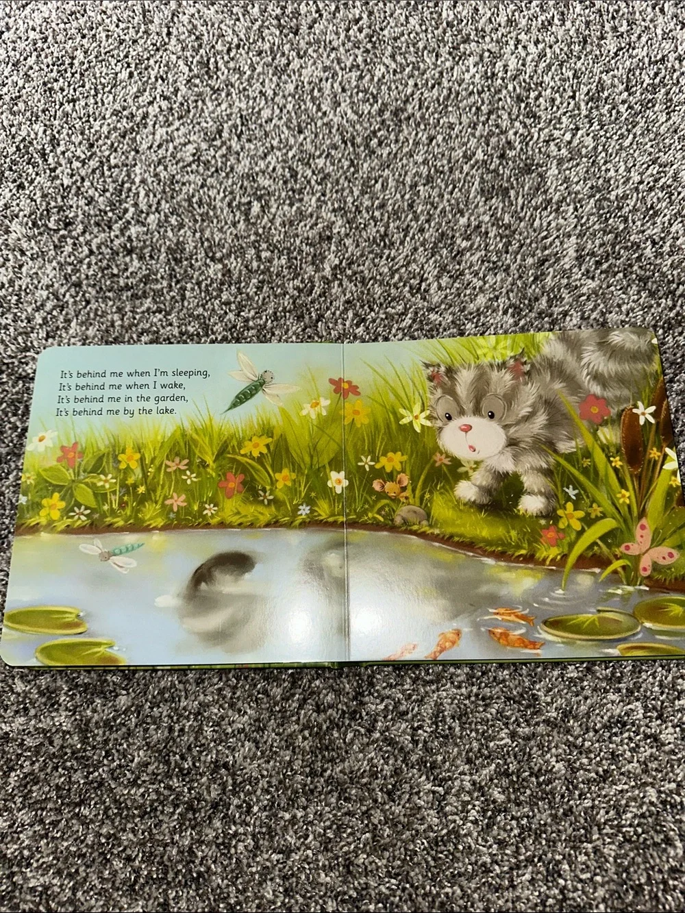 It's Following Me! Gray Kitten Board Book - Kids Learning Toy